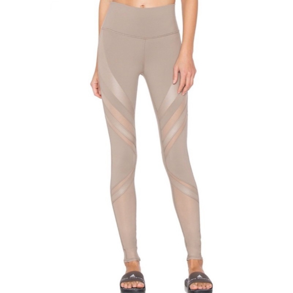 Alo Yoga Women's Brown Mesh High Waisted Epic Leggings S